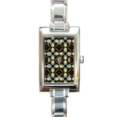 Faux Animal Print Pattern Rectangular Italian Charm Watch by GardenOfOphir