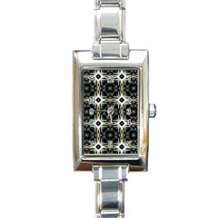 Faux Animal Print Pattern Rectangular Italian Charm Watch by GardenOfOphir