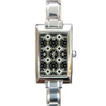 Faux Animal Print Pattern Rectangular Italian Charm Watch Front