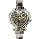 Faux Animal Print Pattern Heart Italian Charm Watch  Front