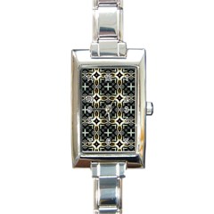 Faux Animal Print Pattern Rectangular Italian Charm Watch by GardenOfOphir