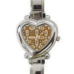 Faux Animal Print Pattern Heart Italian Charm Watch  Front