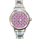 Cute Pretty Elegant Pattern Round Italian Charm Watch Front