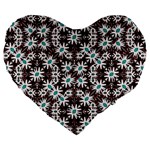 Modern Floral Geometric Pattern 19  Premium Heart Shape Cushion Front