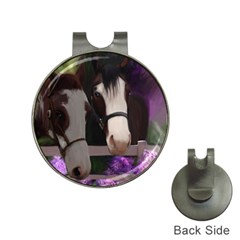 Two Horses Hat Clip With Golf Ball Marker by JulianneOsoske