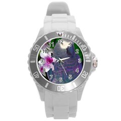 African Grey Parrot Plastic Sport Watch (large) by JulianneOsoskeFeathers