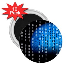 Binary Rain 2 25  Button Magnet (10 Pack) by StuffOrSomething