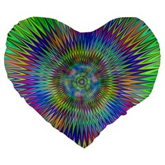 Hypnotic Star Burst Fractal Large 19  Premium Heart Shape Cushion by StuffOrSomething