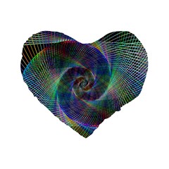 Psychedelic Spiral Standard 16  Premium Heart Shape Cushion  by StuffOrSomething