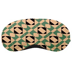 Brown Green Rectangles Pattern Sleeping Mask by LalyLauraFLM