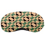 Brown green rectangles pattern Sleeping Mask Front