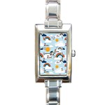 Be Happy Repeat Rectangular Italian Charm Watch Front