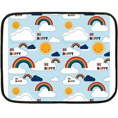 Be Happy Repeat Mini Fleece Blanket (two Sided) by Kathrinlegg