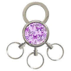 Purple Awareness Butterflies 3-ring Key Chain by FunWithFibro