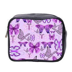 Purple Awareness Butterflies Mini Travel Toiletry Bag (two Sides) by FunWithFibro