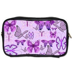 Purple Awareness Butterflies Travel Toiletry Bag (one Side) by FunWithFibro