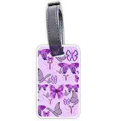 Purple Awareness Butterflies Luggage Tag (one Side) by FunWithFibro