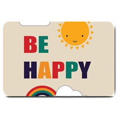 Be Happy Large Door Mat by Kathrinlegg