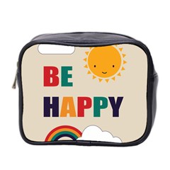 Be Happy Mini Travel Toiletry Bag (two Sides) by Kathrinlegg