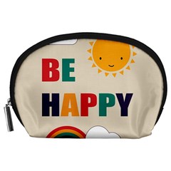 Be Happy Accessory Pouch (large) by Kathrinlegg