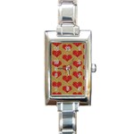 Sparkle Heart  Rectangular Italian Charm Watch Front