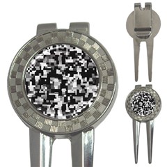 Background Noise In Black & White Golf Pitchfork & Ball Marker by StuffOrSomething