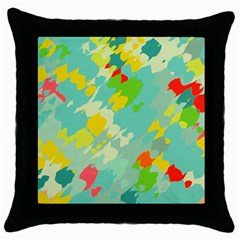 Smudged Shapes Throw Pillow Case (black) by LalyLauraFLM