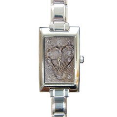 Heart In The Sand Rectangular Italian Charm Watch by yoursparklingshop