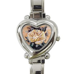 Yellow Rose Heart Italian Charm Watch  by ArtByThree