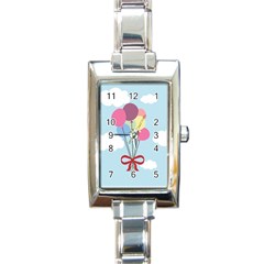 Balloons Rectangular Italian Charm Watch by Kathrinlegg