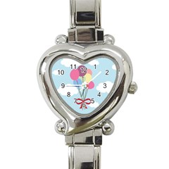 Balloons Heart Italian Charm Watch  by Kathrinlegg