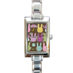 Bunny  Rectangular Italian Charm Watch by Kathrinlegg