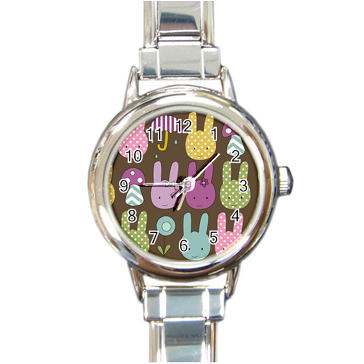 Bunny  Round Italian Charm Watch