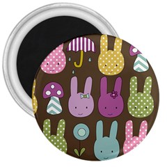 Bunny  3  Button Magnet by Kathrinlegg