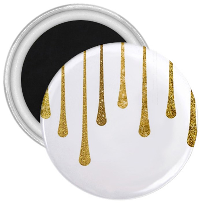 Gold Glitter Paint 3  Button Magnet