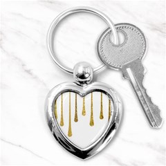 Gold Glitter Paint Key Chain (heart) by Kathrinlegg