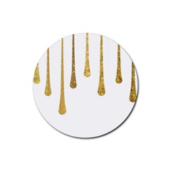 Gold Glitter Paint Drink Coasters 4 Pack (round) by Kathrinlegg