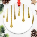 Gold Glitter Paint Round Ornament (Two Sides) Front