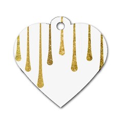 Gold Glitter Paint Dog Tag Heart (one Sided)  by Kathrinlegg