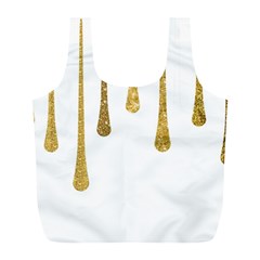 Gold Glitter Paint Reusable Bag (l) by Kathrinlegg