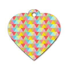 Triangle Pattern Dog Tag Heart (two Sided) by Kathrinlegg