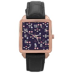 Summer Garden Rose Gold Leather Watch  by Kathrinlegg