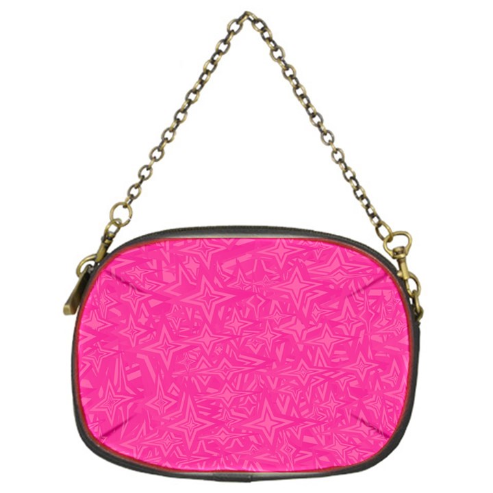 Abstract Stars In Hot Pink Chain Purse (One Side)