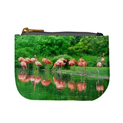 Flamingo Birds At Lake Coin Change Purse by yoursparklingshop