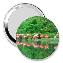 Flamingo Birds At Lake 3  Handbag Mirror by yoursparklingshop