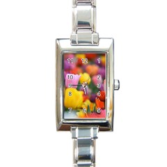 Flower Rectangular Italian Charm Watch by habiba4true