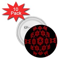 Red Alaun Crystal Mandala 1 75  Button (10 Pack) by lucia