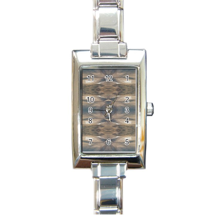 Wildlife Wild Animal Skin Art Brown Black Rectangular Italian Charm Watch