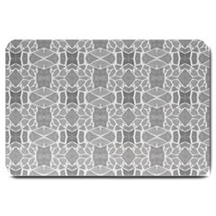 Grey White Tiles Geometry Stone Mosaic Pattern Large Door Mat by yoursparklingshop