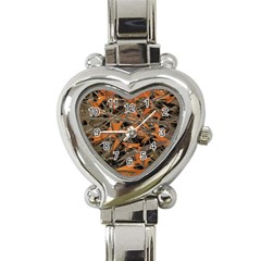 Intricate Abstract Print Heart Italian Charm Watch  by dflcprints